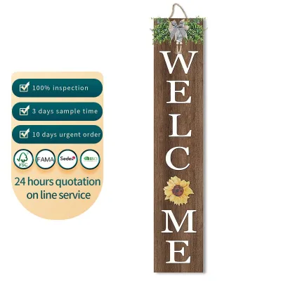 Wooden welcome signs are suitable for decorating wooden signs with icons at the entrance