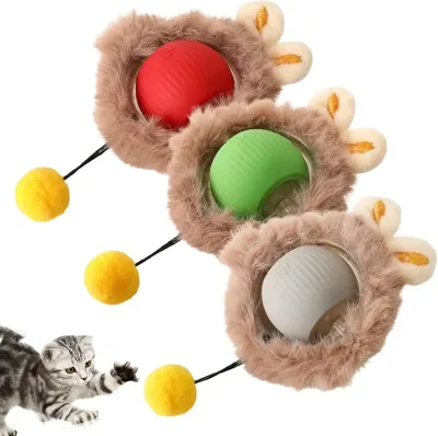 New Design Interactive Smart Cat Toy With Tail Accessories Fast Rolling on Carpet Chirping & Motion Activate Cat Toys