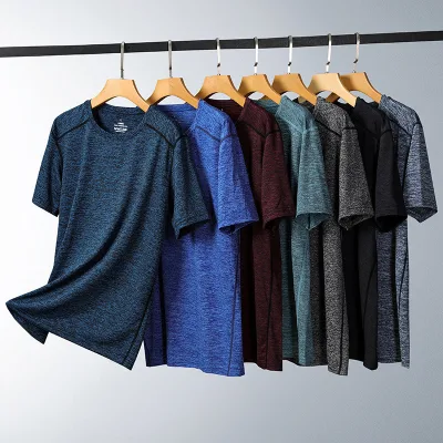 OEM Mens Cationic Quick Dry T Shirt Breathable Sports Fitness Short Sleeve Summer Plus Size Activewear Performance T Shirt