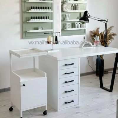 Cheap Hot Selling Factory Price Beauty Salon Furniture Metal Marble Manicure Nail Table for Salon