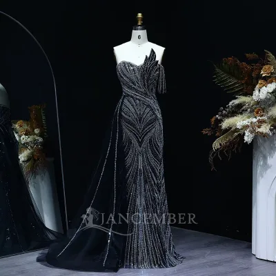 Jancember LSZ257 Popularity Black Sweetheart off Shoulder Evening Dresses