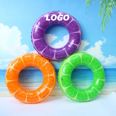 Fun & Fruity Inflatable Pool Floats: Adult-Sized Water Fun - Orange & Watermelon Swim Rings