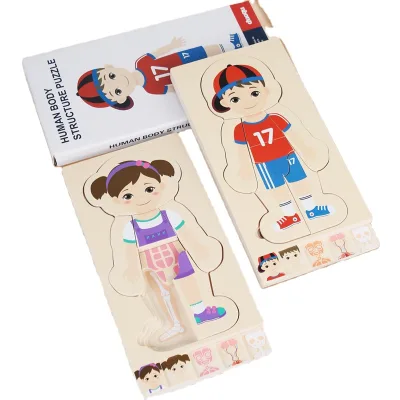 Human Body Structure Multi-layer Puzzle Children's Early Education Educational Body Organ Cognition Puzzle Wooden Toys