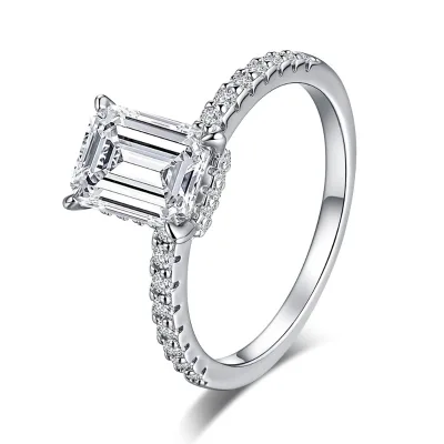 "Mirror-Step" Brilliance: Emerald Cut Moissanite Ring S925 Silver - 1ct 2ct 3ct Available for #QuietLuxury Private Label