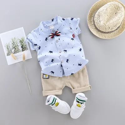New Hot Kids Summer Casual Cotton Light Color Printing Baby Suit Print Tracksuit Sets From China Supplier