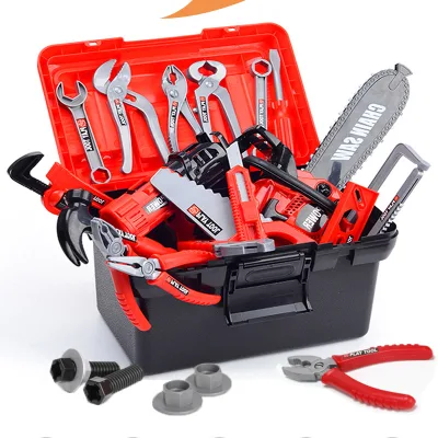 Children Pretend Play Plastic Tool Belt Play Set Carpenter Woodworking Repair Garden Toys Kids Tool Box