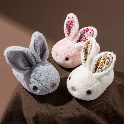 2022 New Arrivals Design Wholesale Children Winter Indoor Outdoor Cute Home Girls Bunny Rabbit Cartoon Character Kids slippers