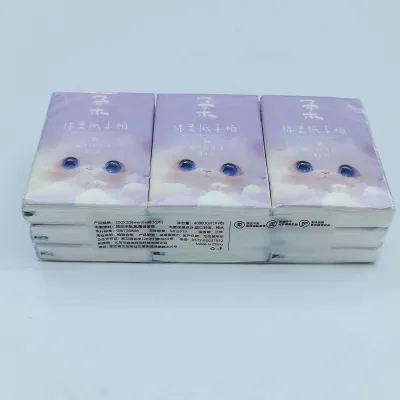 Wholesale 8 Sheets Moisturizing Cream Paper Handkerchief Tissues 100% Virgin Wood Pulp Cream Moisturizing Pocket Tissues Outside