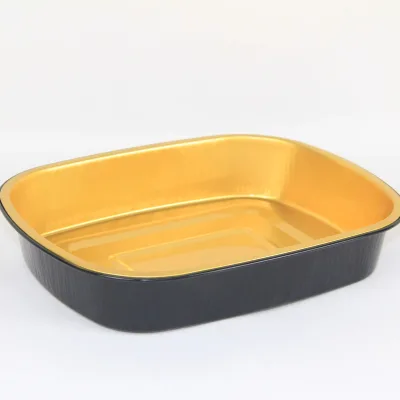 1.5L Easy Carry Aluminum Foil Takeaway Tray with Handle PP Material Bulk Food Containers with Foil Lid