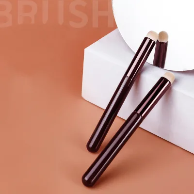 Custom Makeup Brushes Multifunctional Lipstick Concealer Brush Synthetic Hair Thickened Aluminum Tube Rose Gold Aluminum Handle