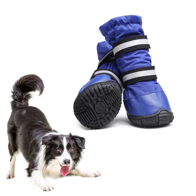 Juicepet Brand Adjustable Dog Boots Winter Waterproof Fabric Anti-Slip Individuation Socks Comfortable and Durable