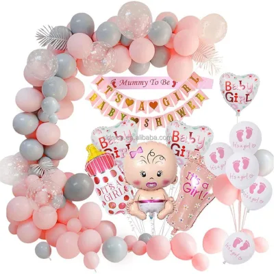Nice Baby Shower Decorations for Girl Baby Shower Balloons Mommy to Be Sash Its a Girl Banner for Baby Shower