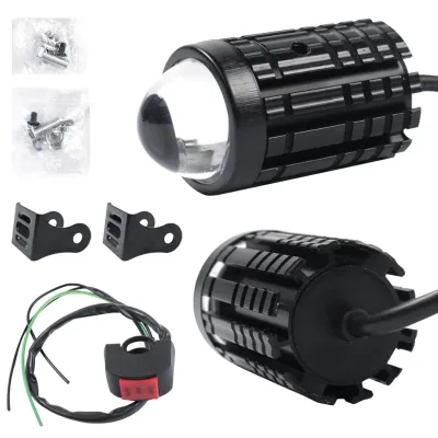 HOLY Hot Sale Mini Dual Colors Driving Fog Lamp for Motorcycle Led Drl Spotlights Motorbike Headlight Foglight