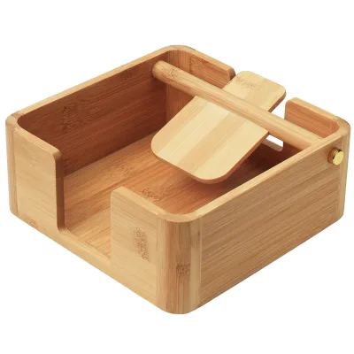 Natural Bamboo Napkin Holder for Table,Custom Bamboo Wood Napkin Decorative Dispenser Stand for Kitchen