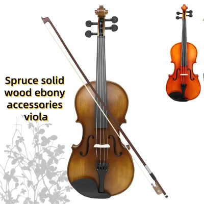 Aston Villa Adult Beginner Viola Spruce Solid Wood Brazil Wood Bow Maple Back/Side 4/4 Glossy Ebony Fingerboard