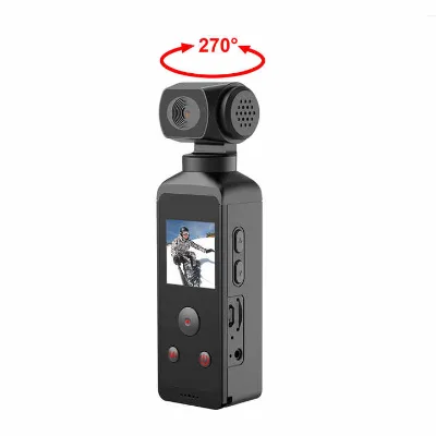 5K Ultra HD Wifi Sports Cam Pocket Action Camera 270 Rotatable Vlog 30M Waterproof Case Helmet Travel Bicycle Driver Recorder