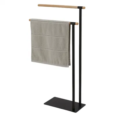 Adjustable Modern Stainless Steel Bamboo Clothing and Towel Rack Heavy Duty for Hotels Bathrooms Bedrooms Apartments Use