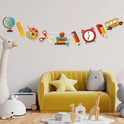 Customization Happy Birthday Banners Printing Glitter Paper Cardstock Banners Flags