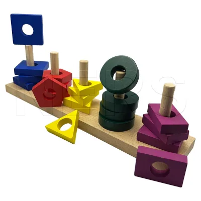 NERS Preschool Educational Toys 12.7mm Thick Shapes Solid Wood Material Shape Sorter