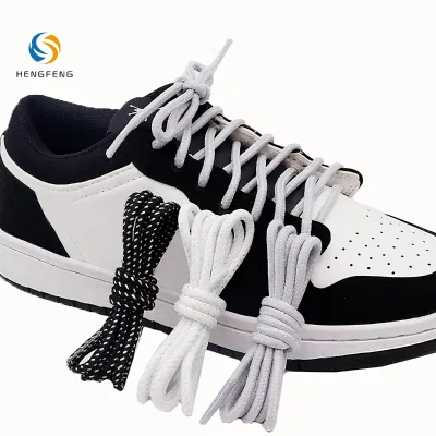 Factory Wholesale Hengfeng Brand Polyester Speckled 4.5mm Width Custom Color Dot Woven Tubular Shoelaces for Sports Sneakers