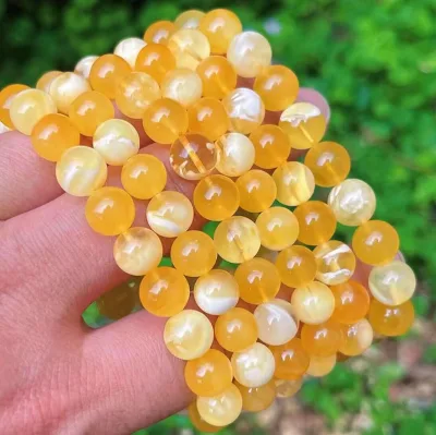 Energy Bracelet Natural Yellow Aventurine Beads Dainty Gemstone Bracelet Jewelry
