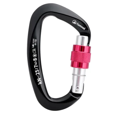 Camnal CA-K9901 25kN D-Type Carabiner UIAA CE Certified 7075 Aviation Aluminum Auto-Locking Screw Lock Climbing Rescue Aerial