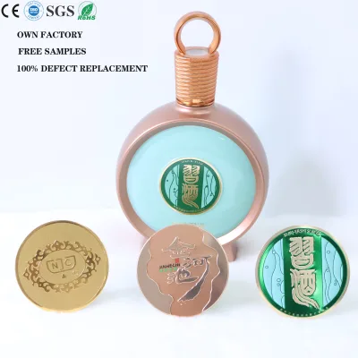 3D Embossed Self-Adhesive Aluminum Metallic Labels Custom Logo Stickers for Gift Boxes Packaging Labels