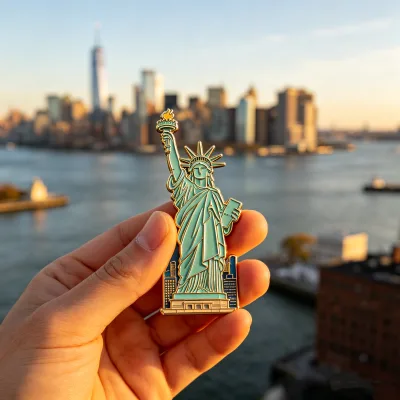 Wholesale 3D Metal Enamel Fridge Magnet USA New York City Statue of Liberty Souvenir Refrigerator Magnet for Travel Gifts Custom
