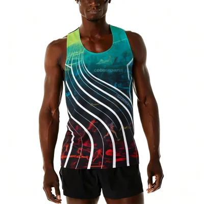 Custom Quick-Drying Polyester Printed Training Track Field Marathon Vest Men Women Marathon Runners' Singlet Set