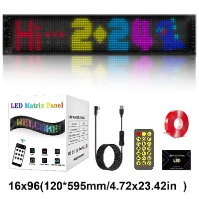 Outdoor Bar Store Advertising LED Display Board USB Decal Screen Vehicle Rear Window Exterior Dynamic Matrix Panel Light Flex