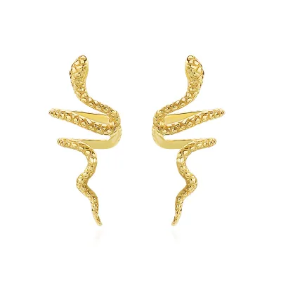 Snake Statement Earring Fashion Jewelry Non Hole Pierced 925 Silver Sterling Ear Cuff Women
