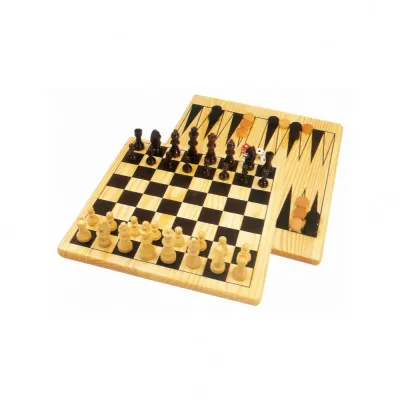 Multi 2 in 1 Hot Sell Set Decorative Wood Chess Game Set Family Leisure Board Game Gift for Adults Children Home Party Travel