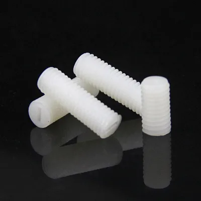 Slotted Headless Plastic Set Screws Slotted Plastic Headless Bolts Plastic Thread Fasteners