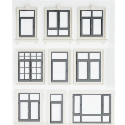 Black Aluminum Door and Window Material Aluminum Glass Sliding Windows