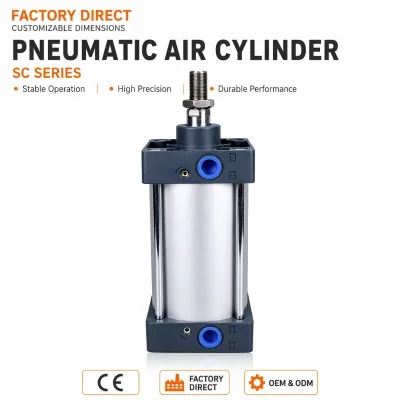 AIRWORK SC 100 160 150 350 Double Acting Spring Return Aluminum Alloy Pneumatic Piston Adjustable Stroke Cylinder CS1-M Sensor