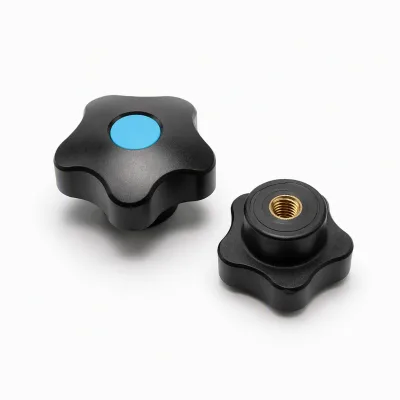 Five Star Shaped Plastic Handle Matte Black for Machinery and Hardware Tools Use Various Custom Size Per Customer Requirement