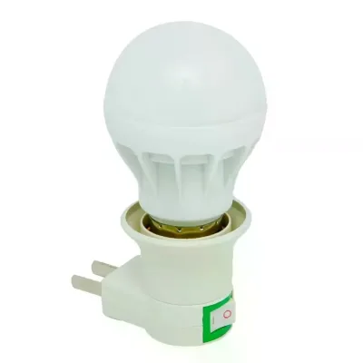 Mobile E27 Screw US/EU/UK Plug Energy-saving LED Light Bulb With Switch Small Night Light Conversion Lamp Head Wall Lamp Holder