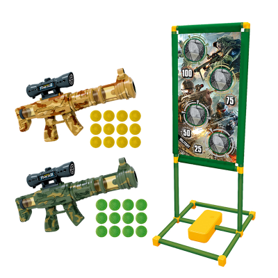 Battery Operated Shooting Range Moving Targets Battle Game Handheld air Powered Toy Long Range Gun for Boy with Soft Ball Bullet