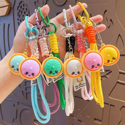 Stuffed Cartoon PVC Keychain Pendant Doll Couples Bag Charm Car Key Accessory Promotional Giveaway Wholesale