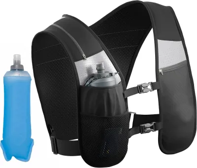 BSCI Factory Outdoor Sports Hiking Cycling Lightweight Reflective Hydration Trail Running Vest with 500ml Water Bottles