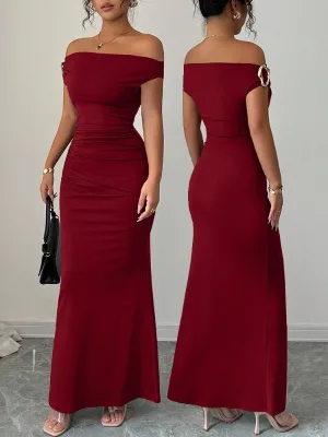 IStapromo Gifts Women's Dress Off Shoulder One Neck Dress, Sexy and Elegant Long Skirt, Evening Dress, Women's Clothing