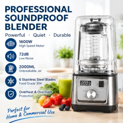 New High Performance Low Noise Commercial Blender Powerful Multifunctional Dial Control Heating Household Juicer Smoothie Mixer