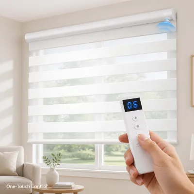 Electric Pinhole Day Night Built-In Zebra Blinds Custom Bedroom Living Room Adjustable Privacy Filtering Shade