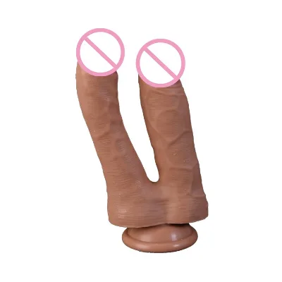 Artificial Strong Sucker Vibrating Double Heated Dildo for Women Adult Toys