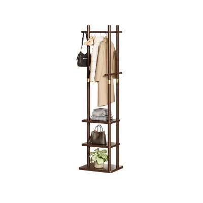 Solid Wood Multifunctional Floor Coat Rack Freestanding Garment Stand Bag Storage Clothing Store Balcony Eco-Friendly