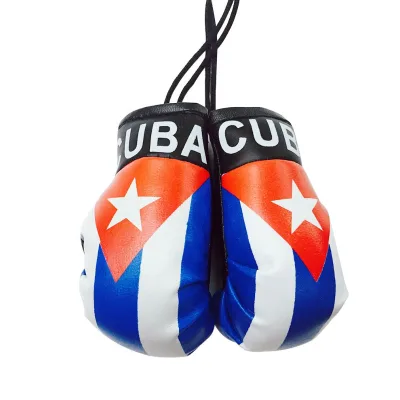 Custom Mini Boxing Gloves for Car Accessories Cuba Flag Mini Flag Boxing Gloves for Car