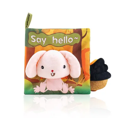 LK LINK BRAND High Quality Colorful Touch and Feel Quiet Style Baby Cloth Book With Tails for Early Education