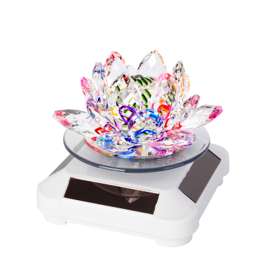 Wholesale Feng Shui Glass Crystal Votive Lotus Flower with Led Base