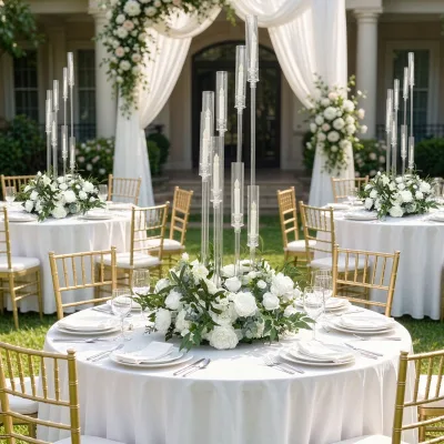 Forest Style Artificial Greenery Wreath Ring White Rose Eucalyptus Candle Ring for Wedding Table Centerpiece