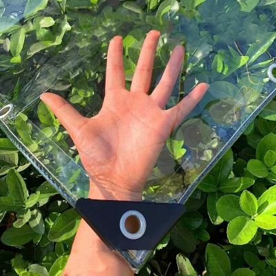 Transparent Tarpaulin with Eyelets, Waterproof Tarpaulin Transparent, 0.3 mm PVC Plastic Tarpaulin for Patio, Gazebo, Terraces,